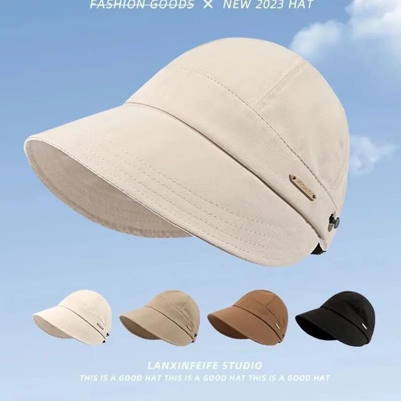 2025爆款可挂口罩防晒帽子女夏季鸭舌渔夫帽防紫外线遮阳帽显脸小