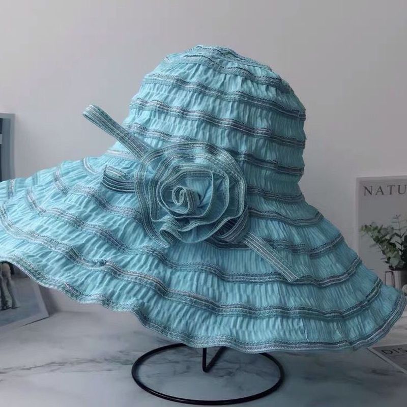 时尚遮阳帽子女夏季防晒帽防紫外线可折叠大沿帽沙滩户外旅游薄款