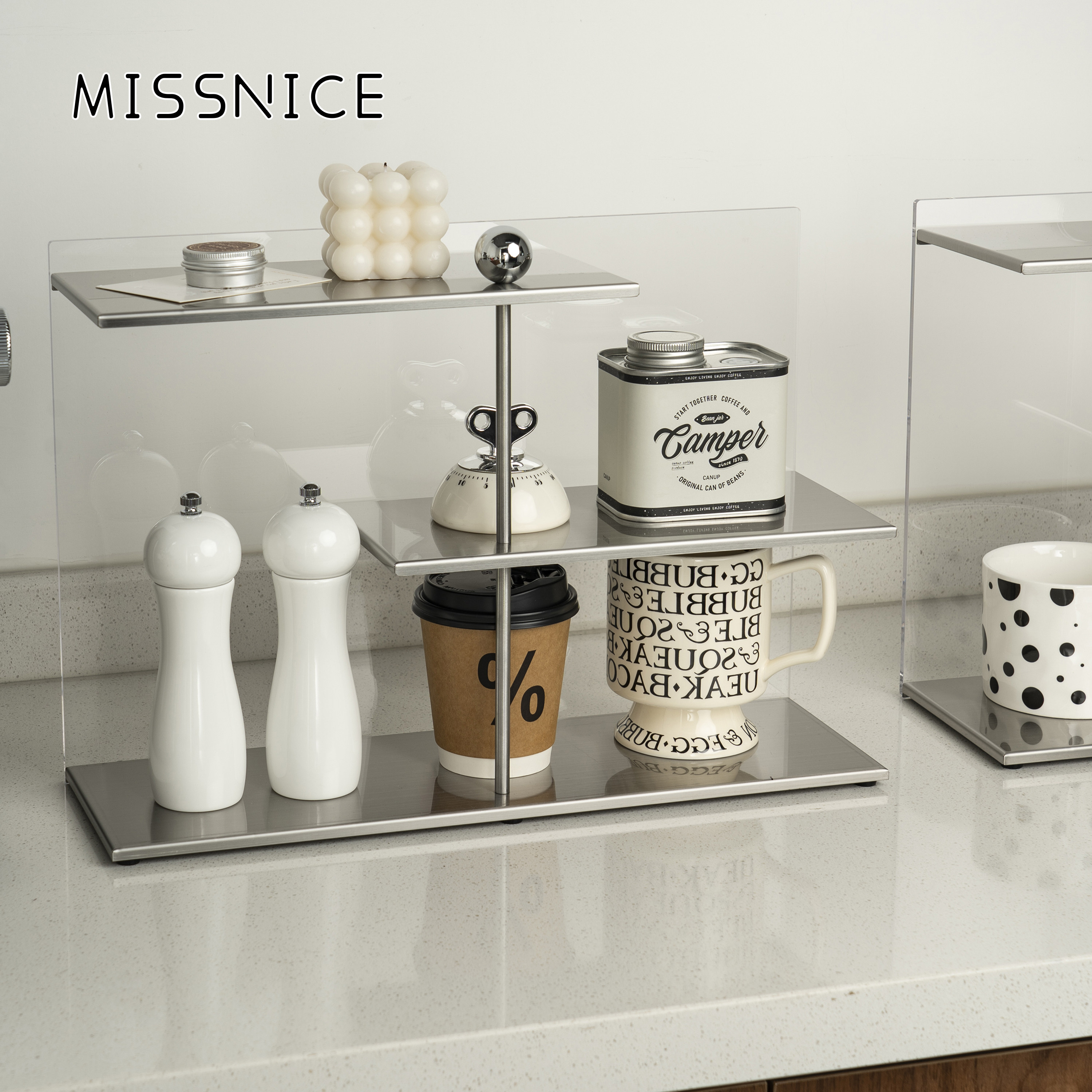 MISSNICE亚克力不锈钢多层收纳架