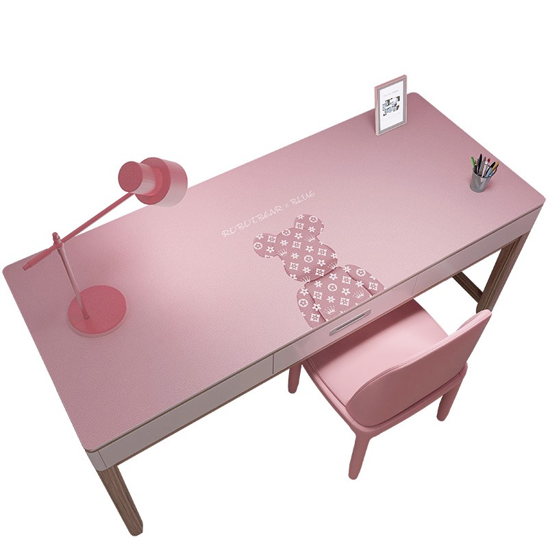有机皮革粉色暴力熊桌垫书桌学生写字台垫子小学生护眼硬面可裁剪
