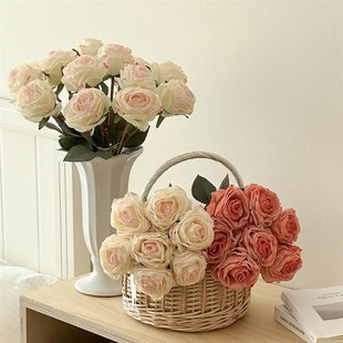 陶瓷花瓶摆件客厅插花七夕礼物丁香花仿真花轻奢高级感水培鲜花