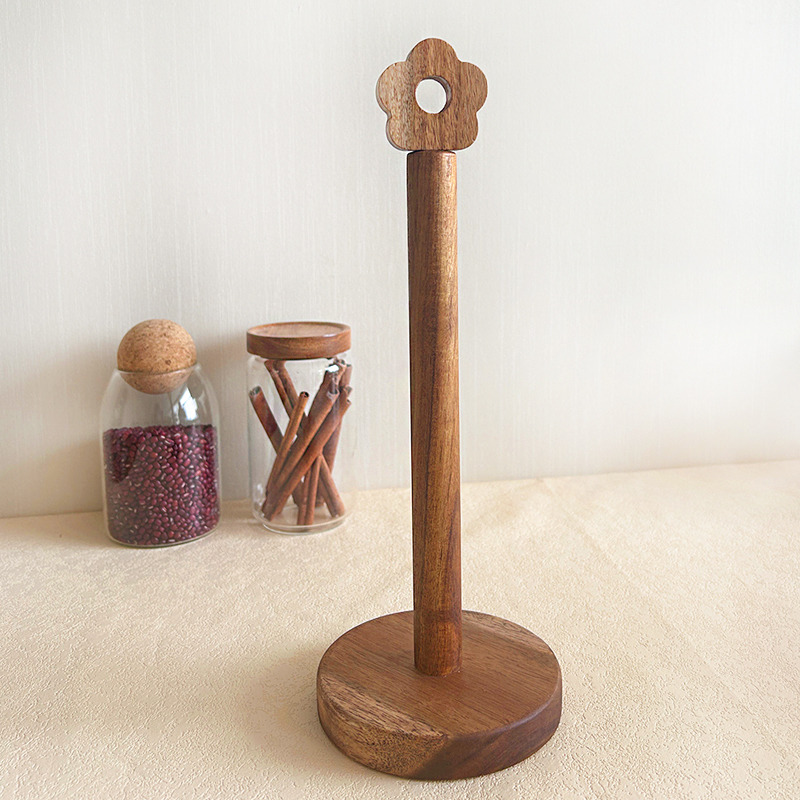 厨房纸巾架实木卷纸架立式懒人抹布D收架纳保鲜膜免打孔置物架挂