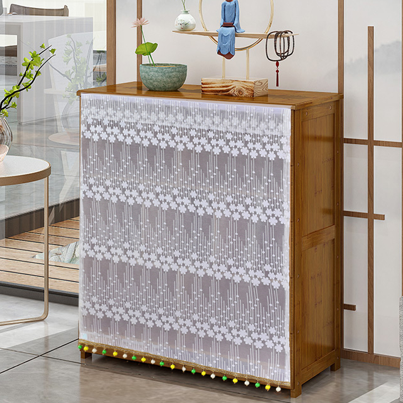 遮挡帘书b架橱柜遮挡布帘台柜子帘子衣柜厨房门帘防尘遮丑魔术贴