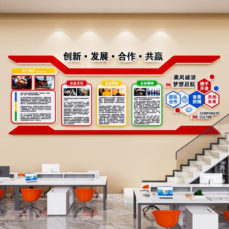 办公室墙面装饰团队员工激励志z标语贴纸公司会议室布置企业文化