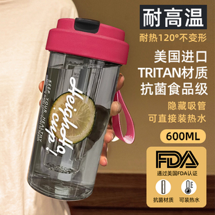 Tritan塑料水杯女新款2025高颜值夏季大容量杯子运动饮水杯吸管杯