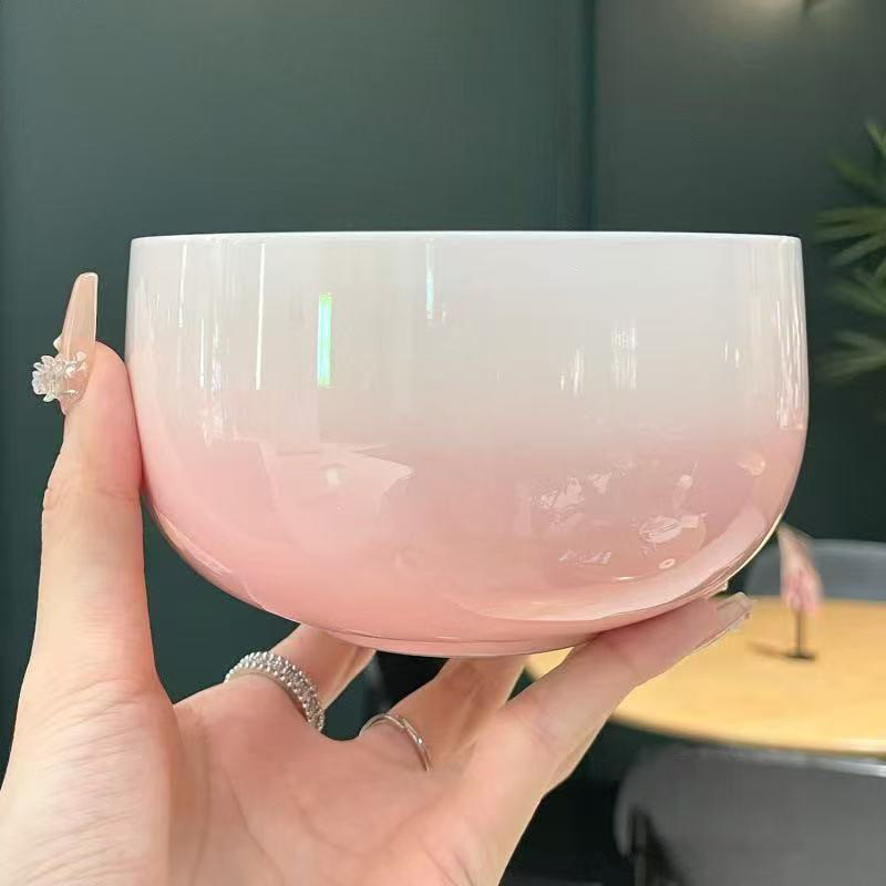 ins 渐变不锈钢双层碗 家用甜品碗水果沙拉碗高颜值早餐碗图片
