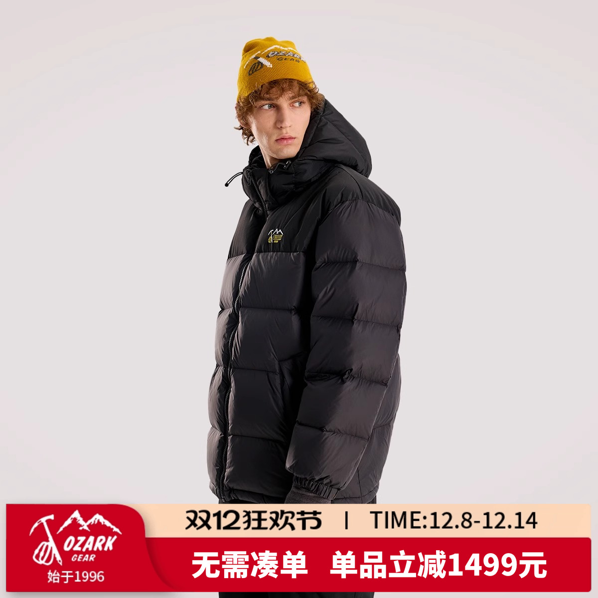 OZARK奥索卡羽绒服2024冬潮牌休闲美式连帽短款羽绒服外套156599