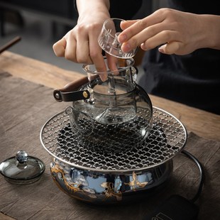 松鹤煮茶器玻璃煮茶壶电陶炉煮茶小型个人泡茶专用茶壶礼盒装 新款