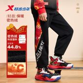 男孩青少年卫裤 特步儿童加绒裤 男童加薄绒运动长裤 冬季 子2025新款