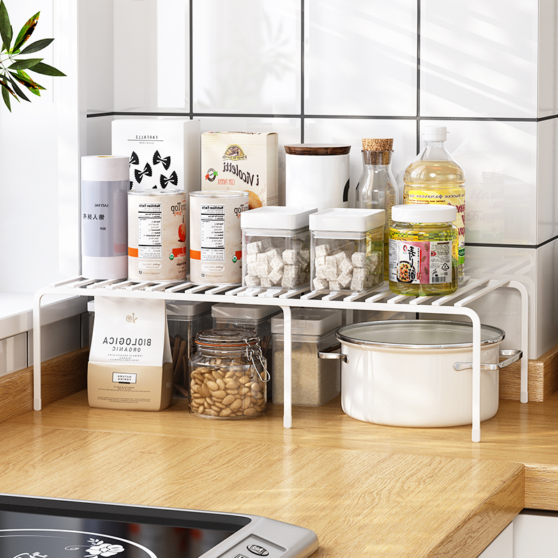 【伸缩】橱柜内分层隔板放锅架碗架桌面厨房架子收纳水槽下置物架