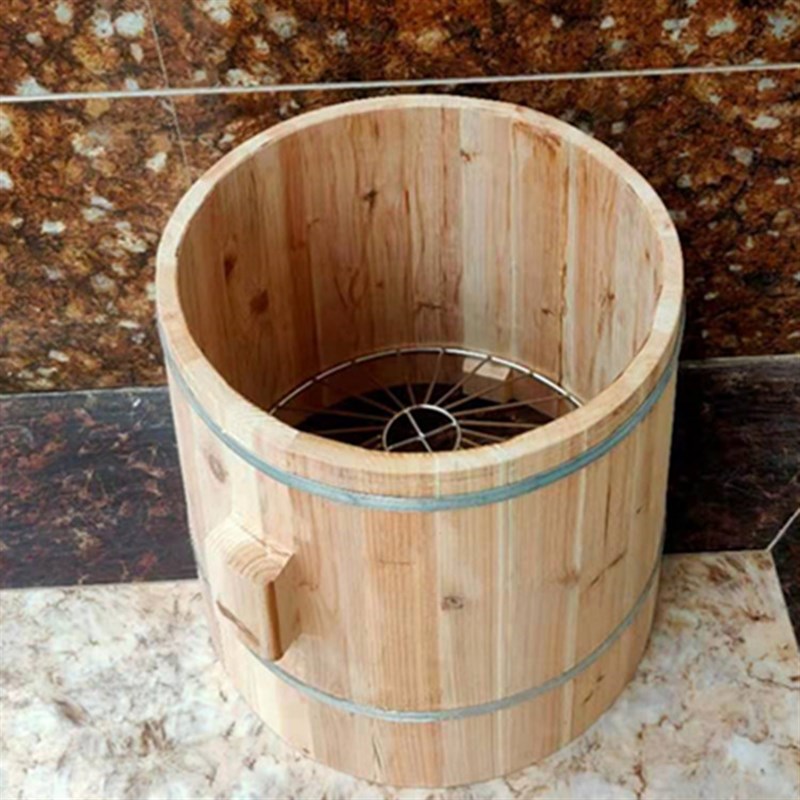 蒸饭木桶商用整木倒甄倒蒸上小下大不锈钢底纯手工香杉木家用酒蒸