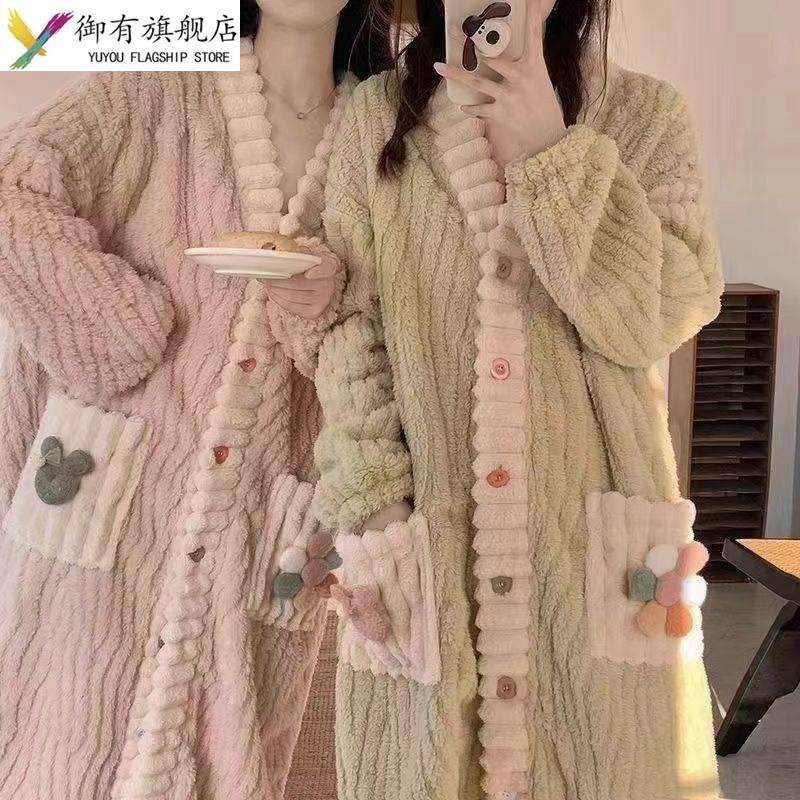 浴巾浴袍可穿式速干可裹洗完澡穿的珊瑚绒睡裙女秋冬款2025新款