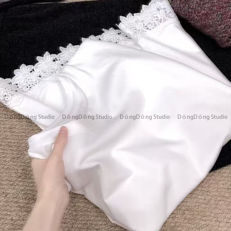 降温所需！【花边澳绒】圆领套头纯色百搭宽松T恤长袖打底衫 5158