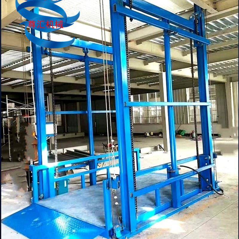 导轨式升降机家用厂家直供吨固定液压升降货梯 2吨液压升降货梯