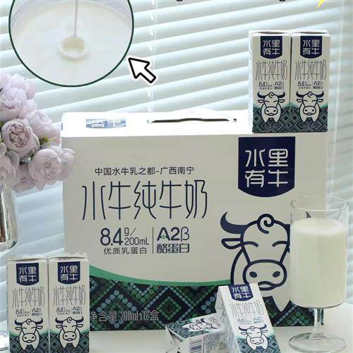 水里有牛水牛纯牛奶200ml*12盒A2-酪蛋白儿童学生成人营养早餐