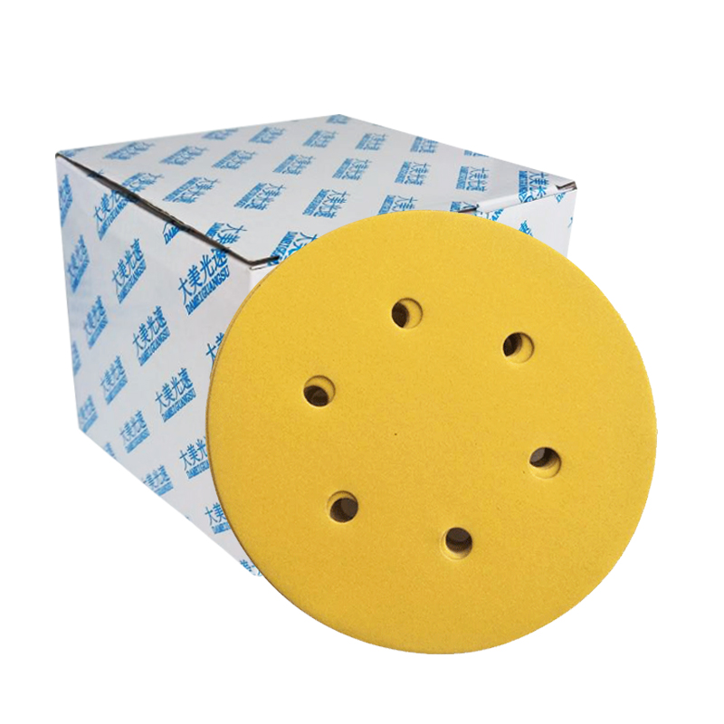 大美光速 干磨砂纸6寸6孔背绒自粘气动打磨机圆盘沙皮汽车腻子150