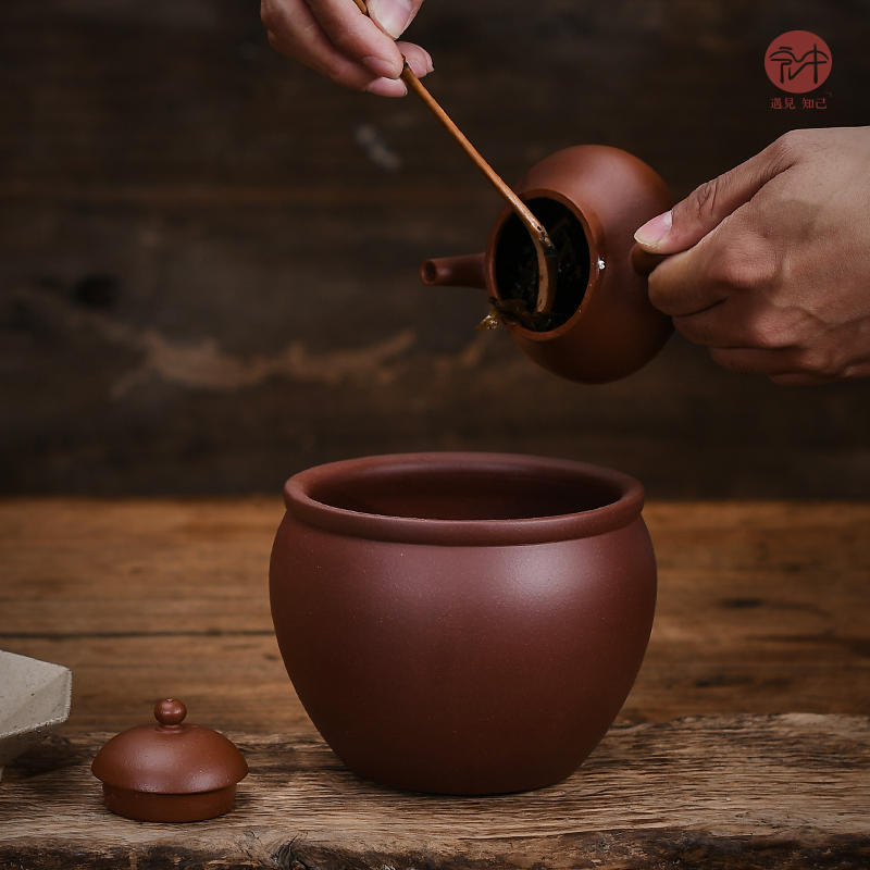 宏中 五色土紫砂茶洗笔洗水洗水盂复古小号家用功夫茶道茶具配件