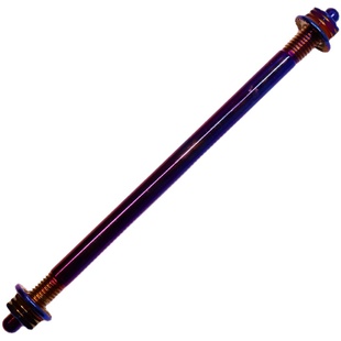 电摩不锈钢M10前轴芯12mm猴子双管加长中轴彩钛烧钛金色小牛改装