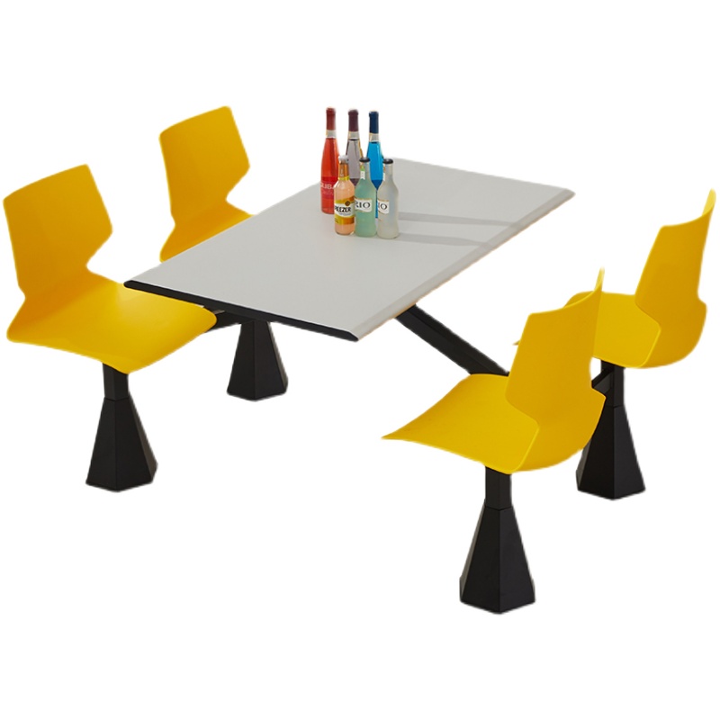 学校食堂餐桌椅组合4人6人餐桌学生员工公司饭堂连体快餐桌椅定制