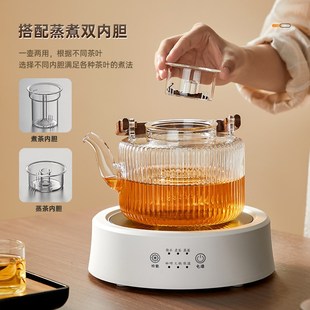 蒸煮一体玻璃茶壶家用提梁泡茶壶耐高温明火电陶炉煮茶壶茶具套装