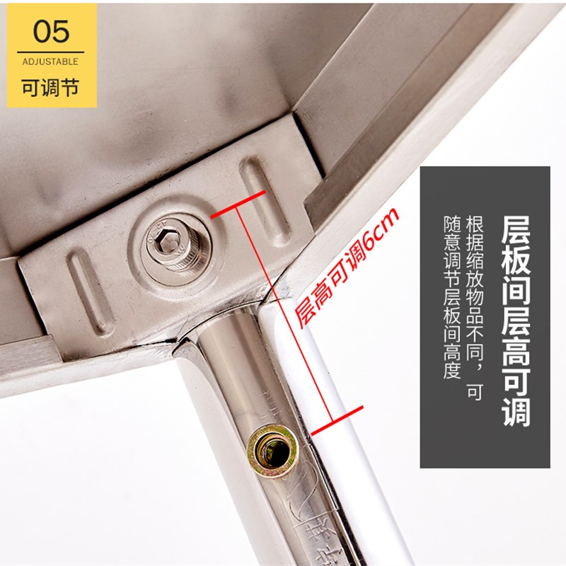 304厨房置物架3层收纳储物架加厚不锈钢落地架子微波炉烤箱架