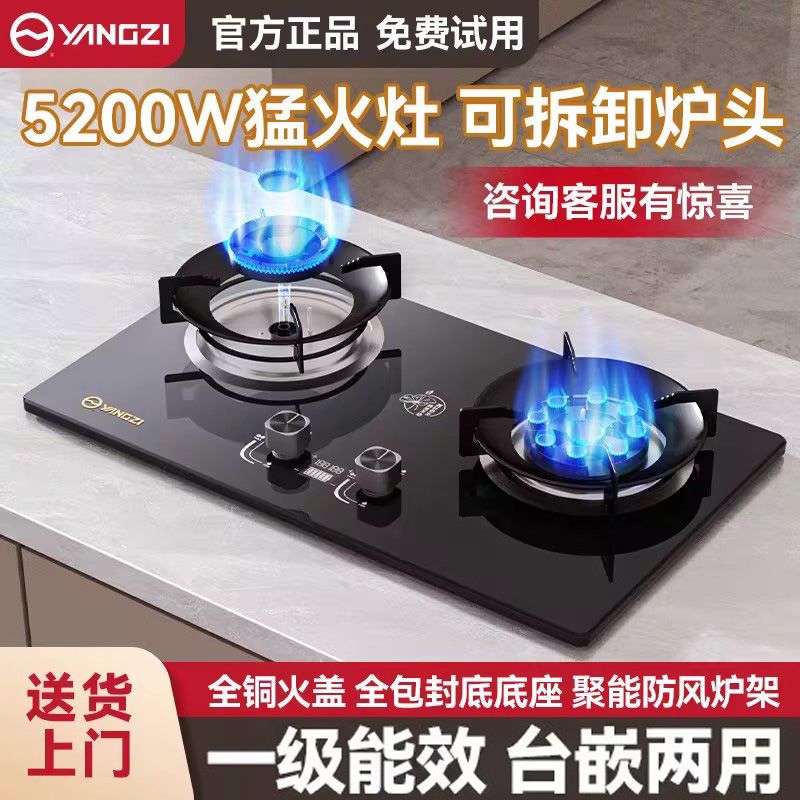 扬子燃气灶家用双灶天然
