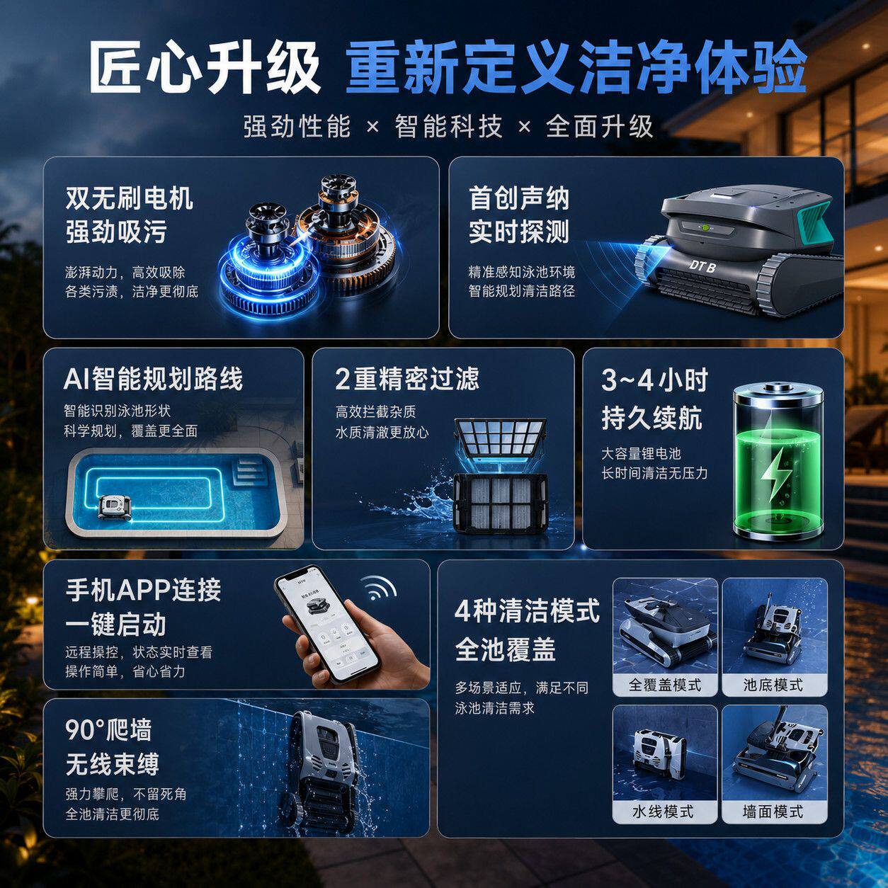 泳池吸污机全自动清洁机