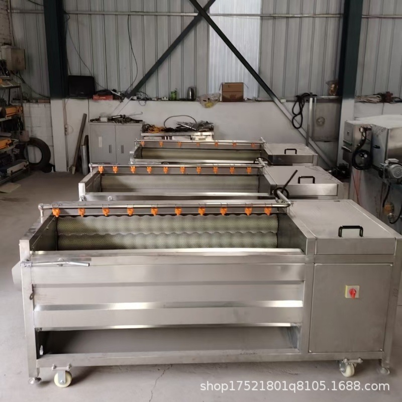 供应商用电动毛刷洗菜机 木薯去皮机 土豆去皮机毛辊去皮清洗机