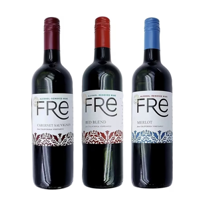 【自由三剑客】fre无醇红葡萄酒3瓶750ml赤霞珠梅洛混酿原装进口