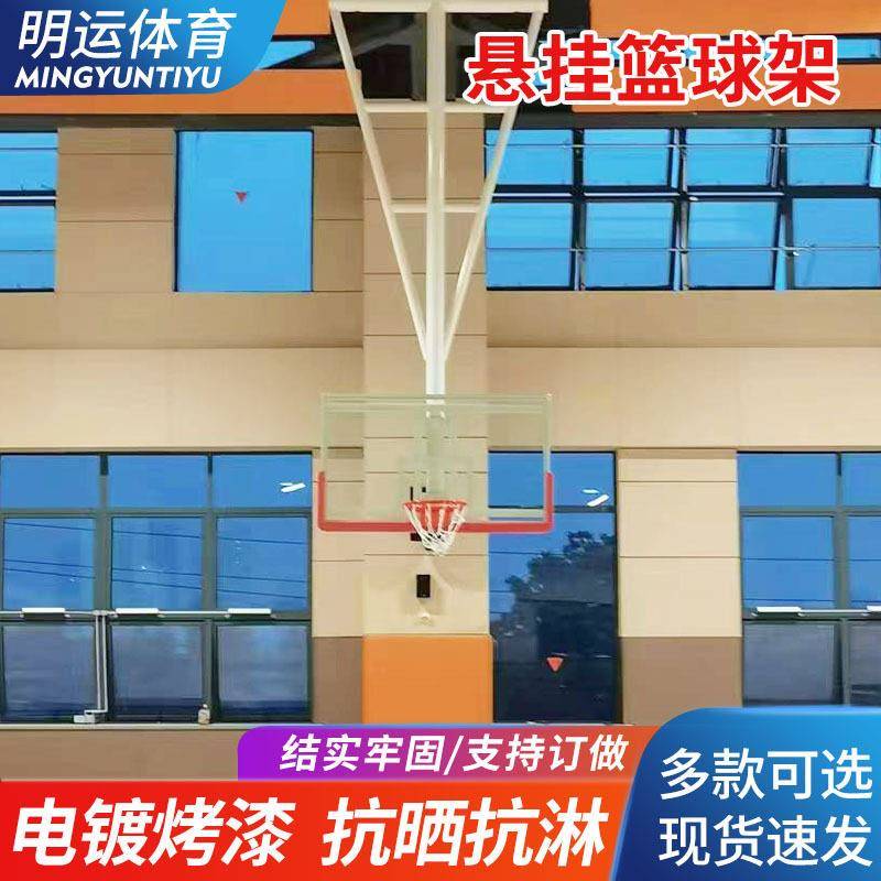 厂家成人墙壁式可调节室内户外训练篮球框吊顶悬挂篮球架