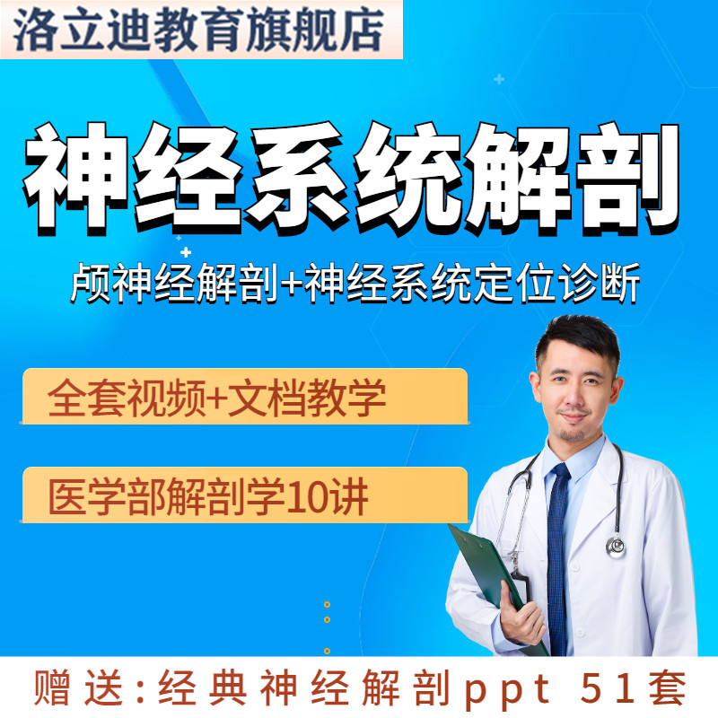 神经系统解剖视频课程讲座颅脑中枢神经解剖影像学彩色图谱资料