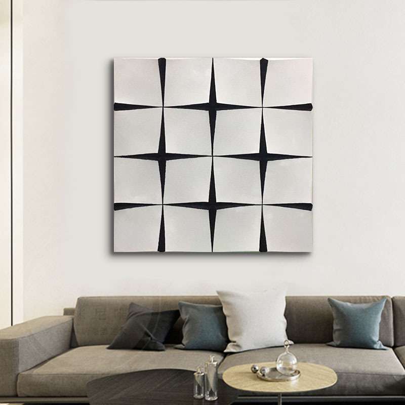 现代简约装饰画玄关客厅格子装置艺术挂画走廊过道立体实物壁画图片