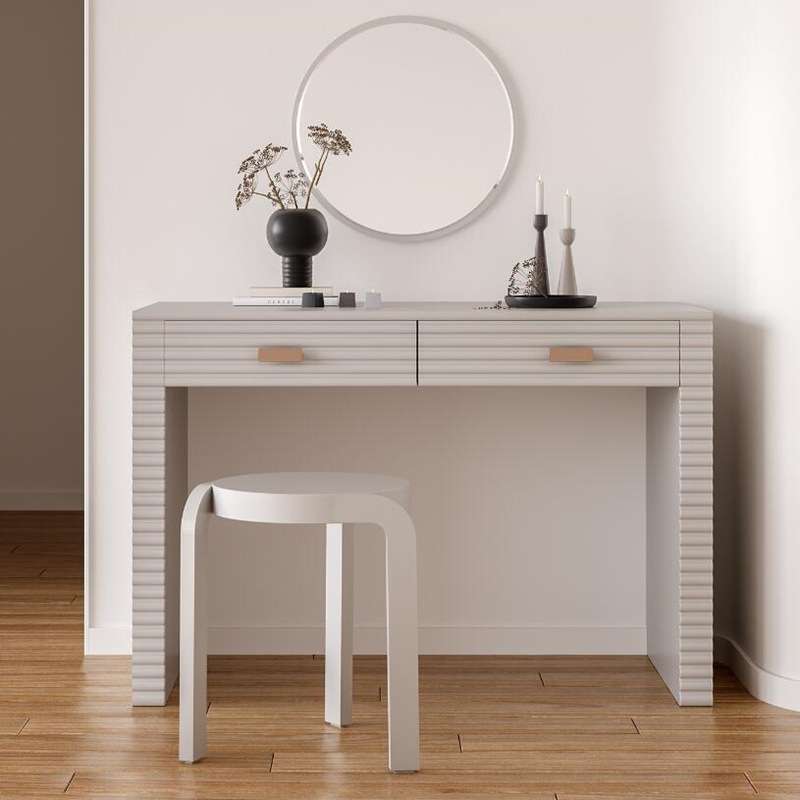 白色钢琴烤漆梳妆台网红卧室书桌化妆桌梳妆桌大小户型办公桌整装