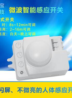 微波5.8G感应开关智能人体感应器走廊楼道LED路灯吸顶雷式达开关