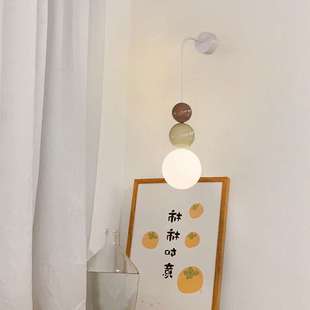 镜前小壁灯无中山 奶油风卧室床头壁灯创意葫芦走廊过道墙灯法式
