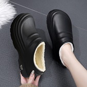 防滑防水棉拖鞋 情侣 室内家居包头厨房棉鞋 女冬季 毛毛保暖2025新款