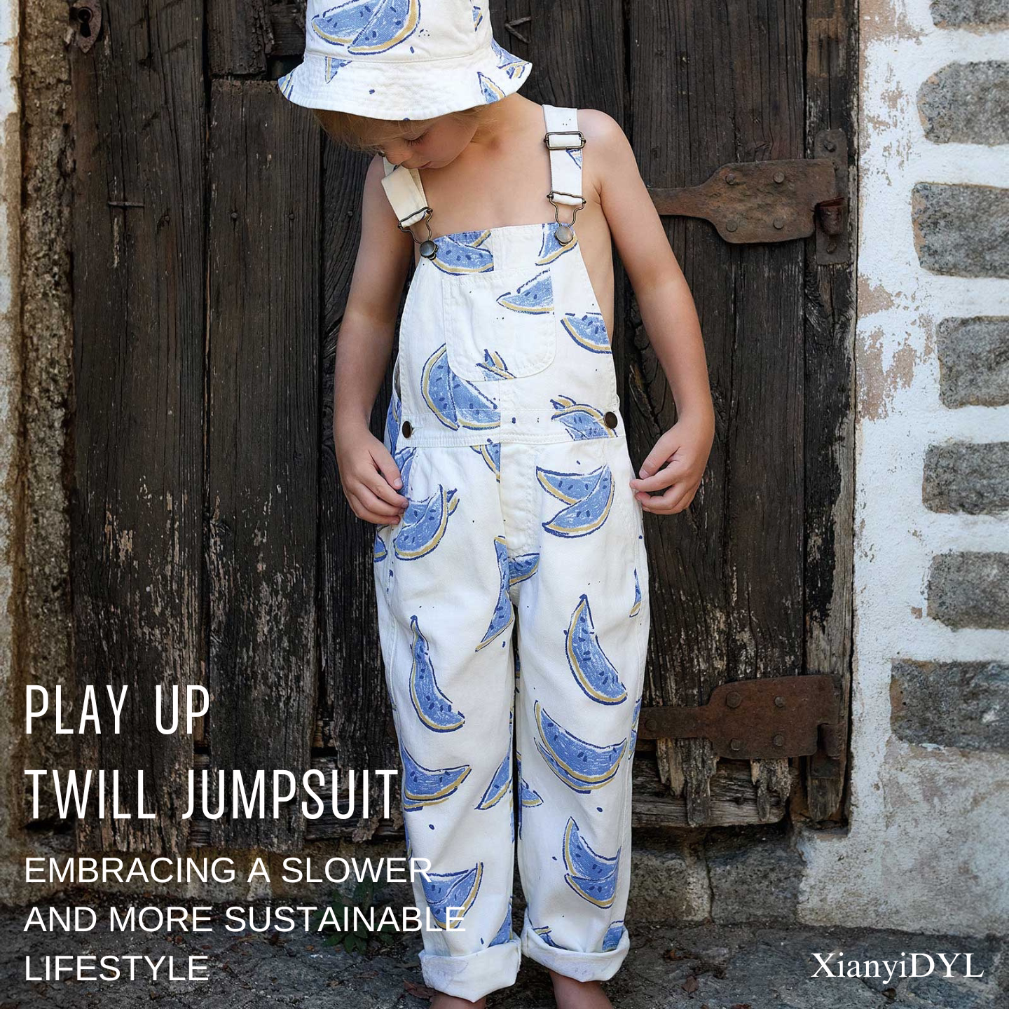 PLAYUP婴儿男宝女宝纯棉斜纹棉连体裤背带裤可调节肩带白色绿色