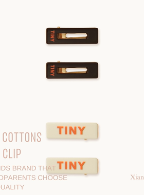 25秋冬tinycottons女童女宝亚克力TINYlogo彩色编织发夹发卡miu系
