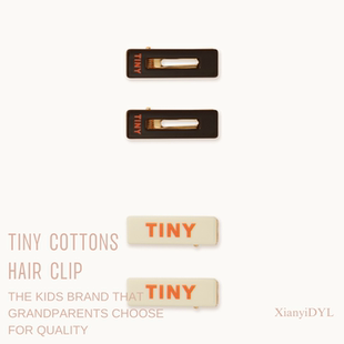 25秋冬tinycottons女童女宝亚克力TINYlogo彩色编织发夹发卡miu系