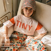 25秋冬tinycottons儿童圆领短袖 长袖 T恤纯棉舒适卡通上衣男童女童