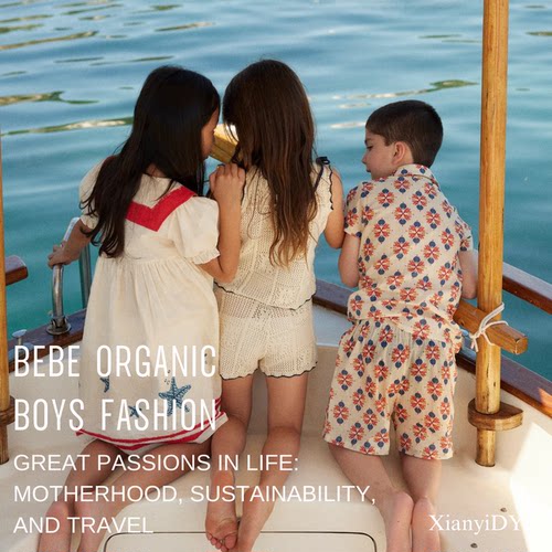 BebeOrganic26SS男童有机棉针织短袖短裤套装PoloT恤衬衫上衣短裤