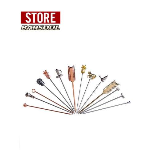 BARSOUL国际不锈钢鸡尾酒签酒针创意马天尼橄榄签装饰物品水果叉