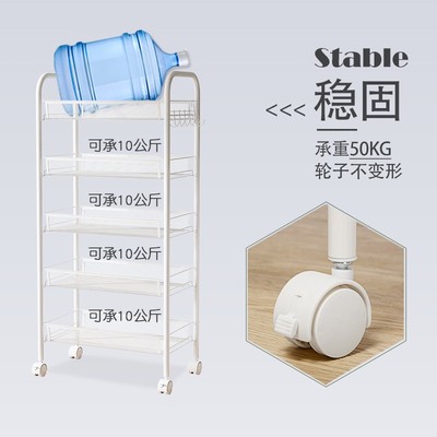 带轮子卫生间浴室密网置物架厨房多层网篮储物架小推车蔬菜收纳筐