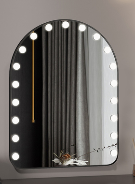 影楼专业化妆镜led带灯泡大镜婚纱美容院可定制挂墙工作室梳妆镜