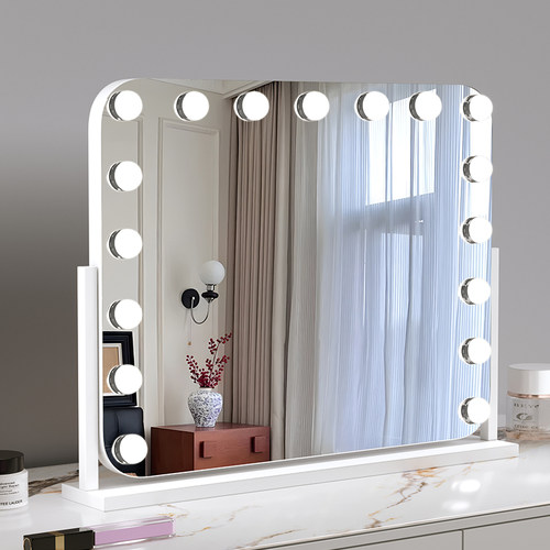 化妆镜带灯化妆台LED灯泡桌面台式化妆镜智能化妆师专用补光镜子