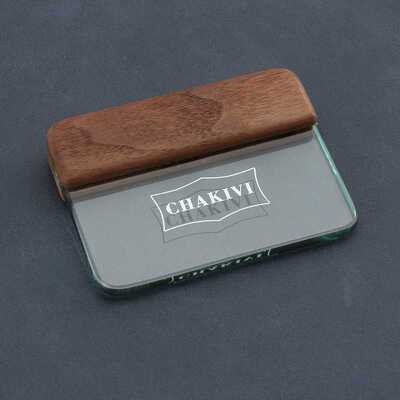 CHAKIVI 胡桃木玻璃刮板200克 钢化玻璃胡桃木手工皮革制作工具