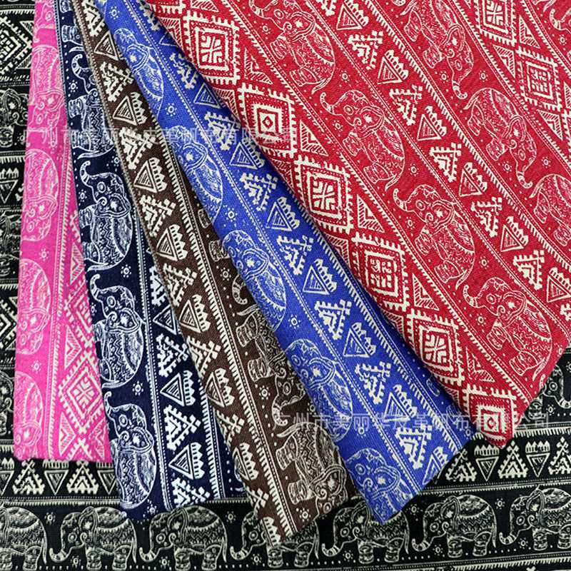 动物印花扎染面料 小象印花12安涤棉帆布箱包购物袋家纺家居桌布,纺织面料/辅料/配套,丝绸布料,淘宝优惠券,粉丝福利购,淘宝优惠卷