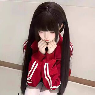 假发全头套发长款黑长直85cm整顶双马尾扎好发出自然无痕龄少萝