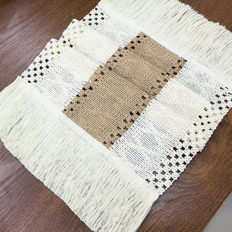 亚马逊桌旗棉麻条纹拼接双色编织流苏长条布美式节日圣诞婚礼桌垫,居家布艺,桌旗,淘宝优惠券,粉丝福利购,淘宝优惠卷