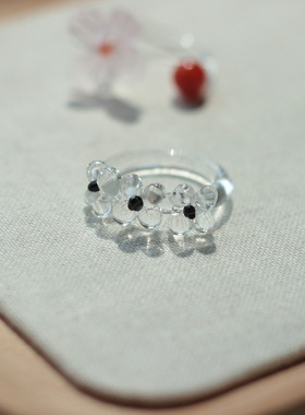 淄博琉璃戒指手工玻璃水晶饰品送闺蜜生日礼物小众设计轻奢高级